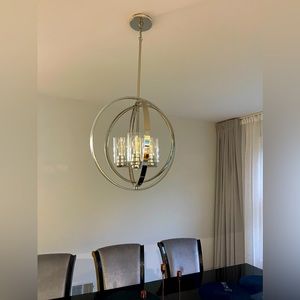 Lalia Home Studio Loft 3-Light Chrome Modern Clear Glass Globe Multi-light